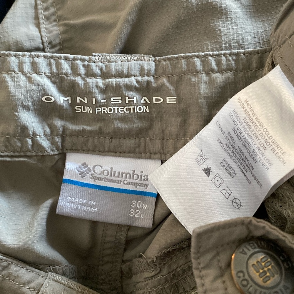 COLUMBIA OMNI-shade sun protection hike studio outdoor athletic pants 30x32